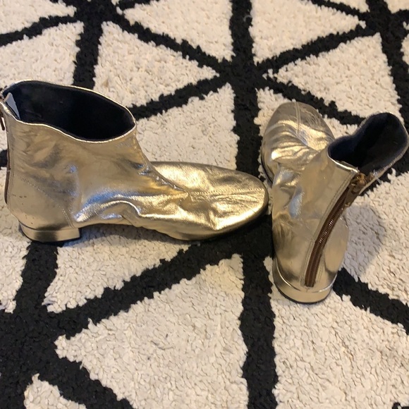 Gold, flat booties, size 6 Topshop from Nordstrom’s - Picture 5 of 5